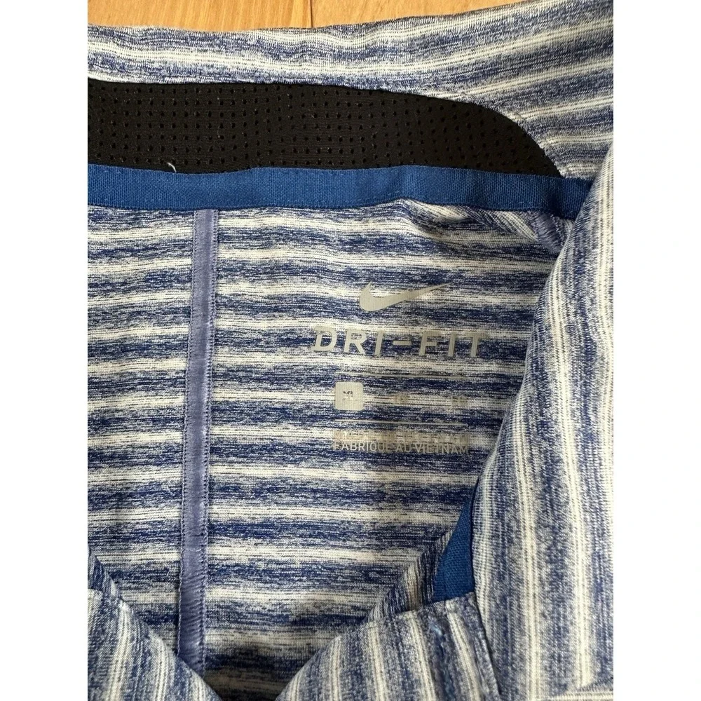 Nike TW Tiger Woods Shirt Mens XL Vapor Dry Blue Stripe Golf Polo BQ6722-431